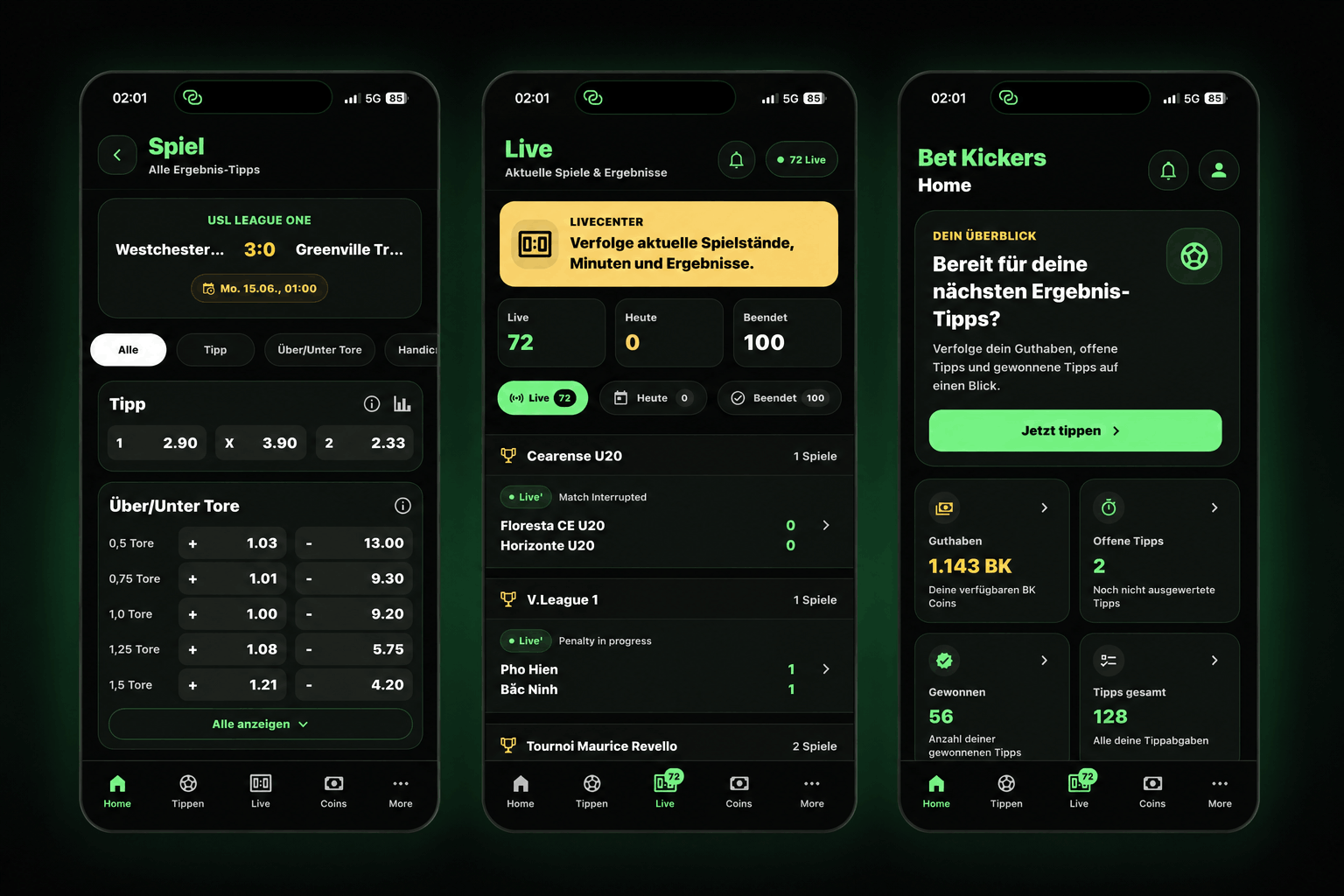 Bet Kickers – Sport-Tippspiel · Live-Ergebnisse · Mobile App